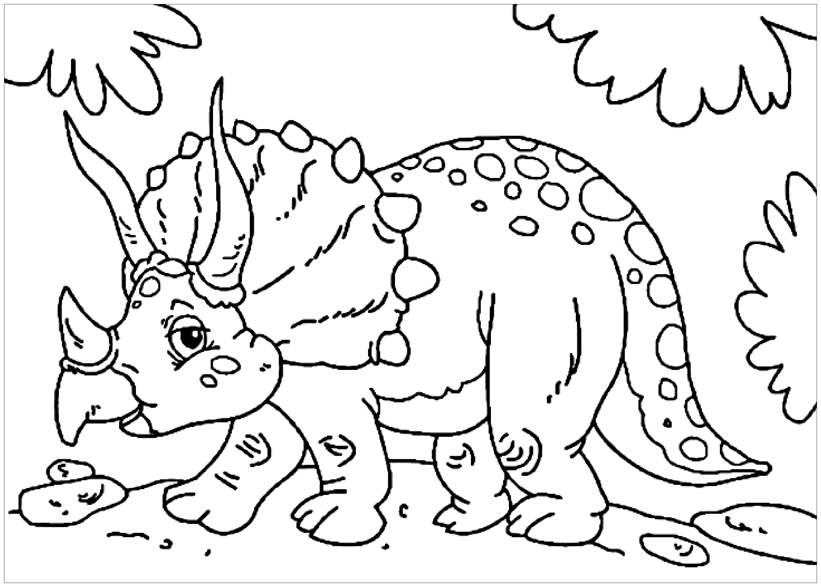 triceratops-walking-dinosaurs-kids-coloring-pages