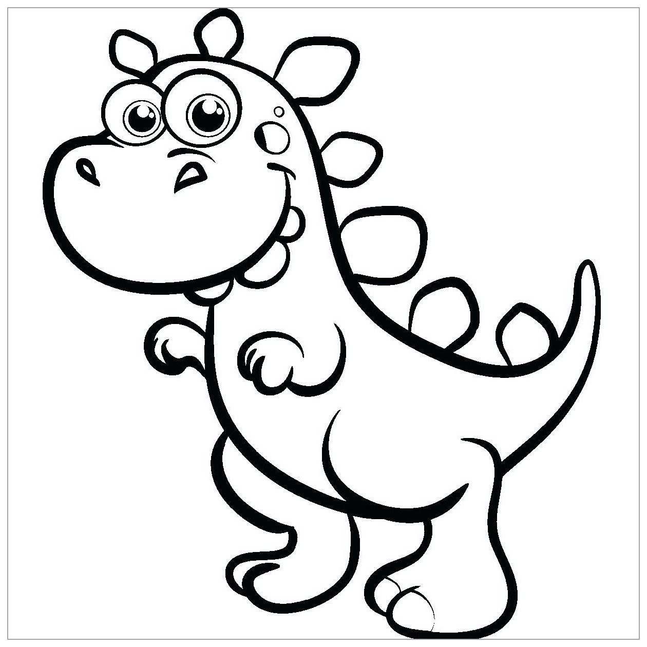 Dinosaurs to download : T Rex cartoon - Dinosaurs Kids Coloring Pages