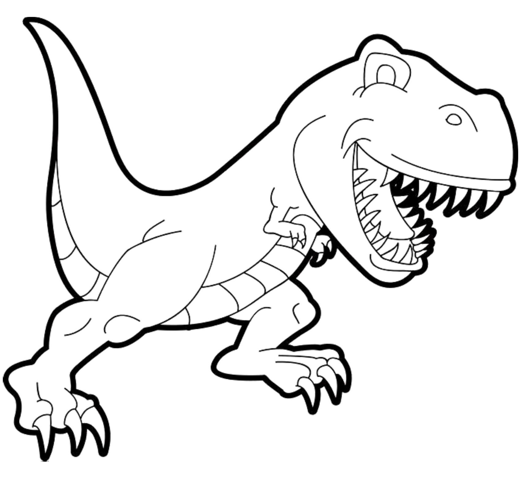  Free Dinosaur Coloring Pages with simple drawing