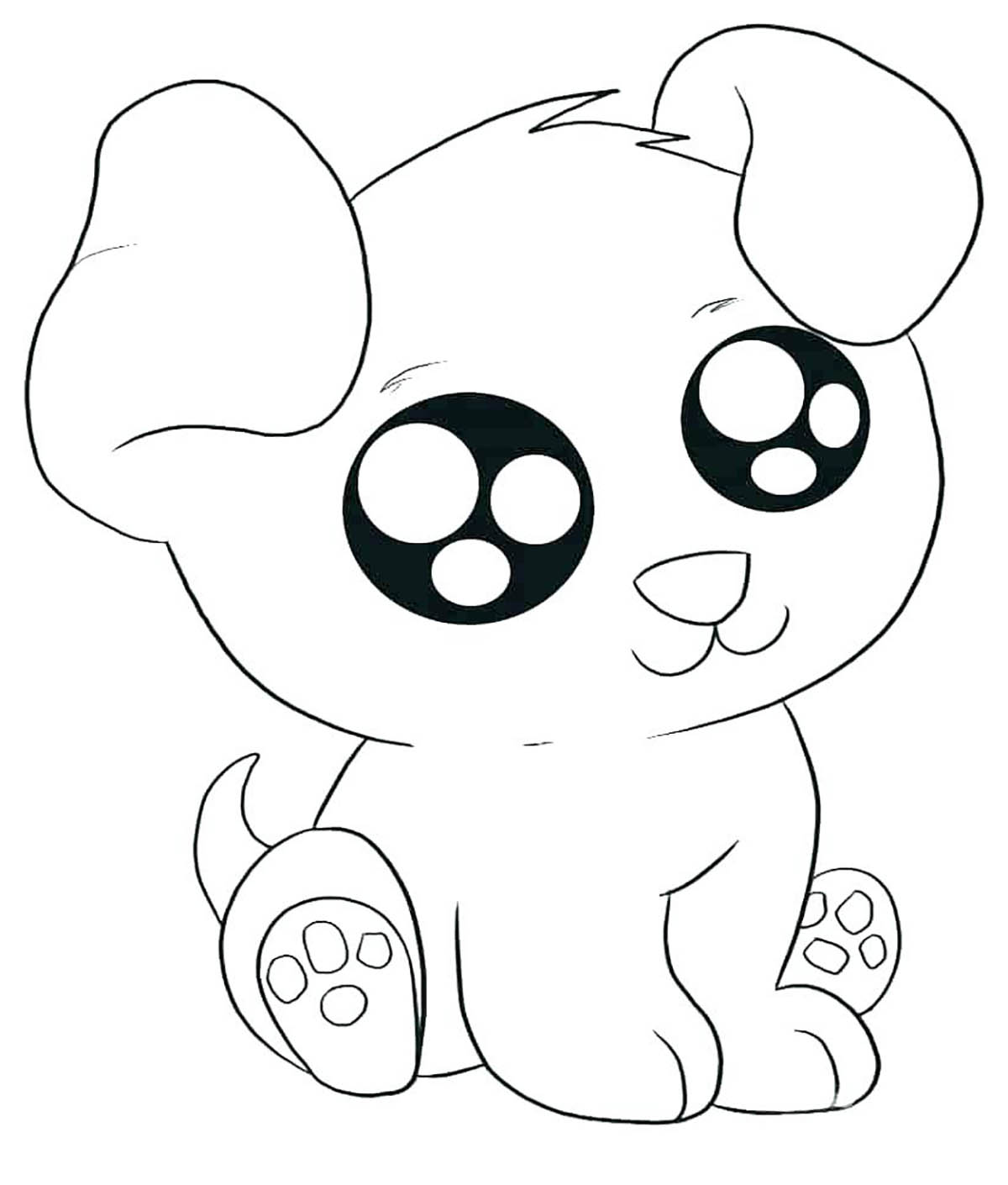 Download Dogs to print : Kawaï dog - Dogs Kids Coloring Pages