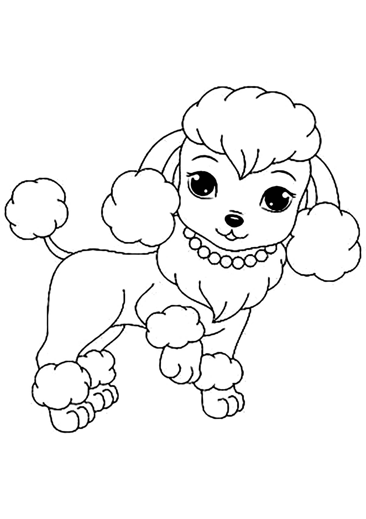 Dog and collar - Dogs Kids Coloring Pages