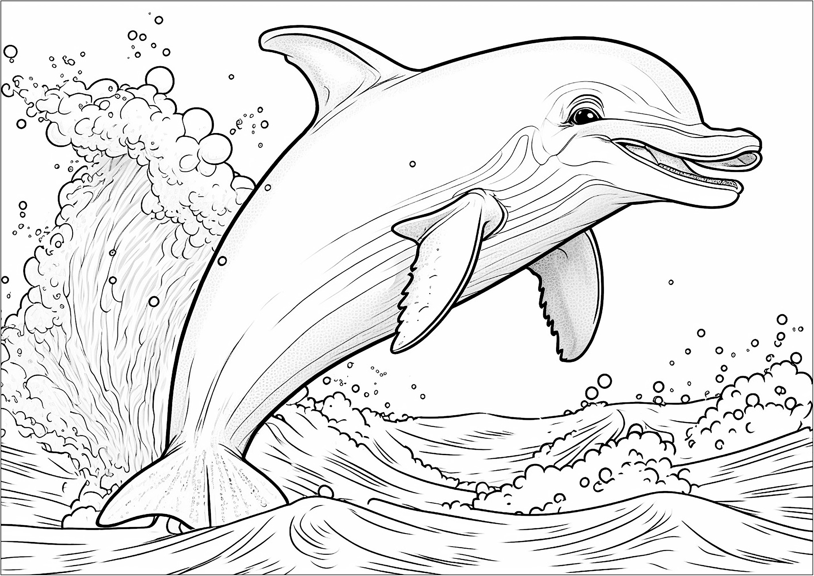 Dolphin Colouring Page