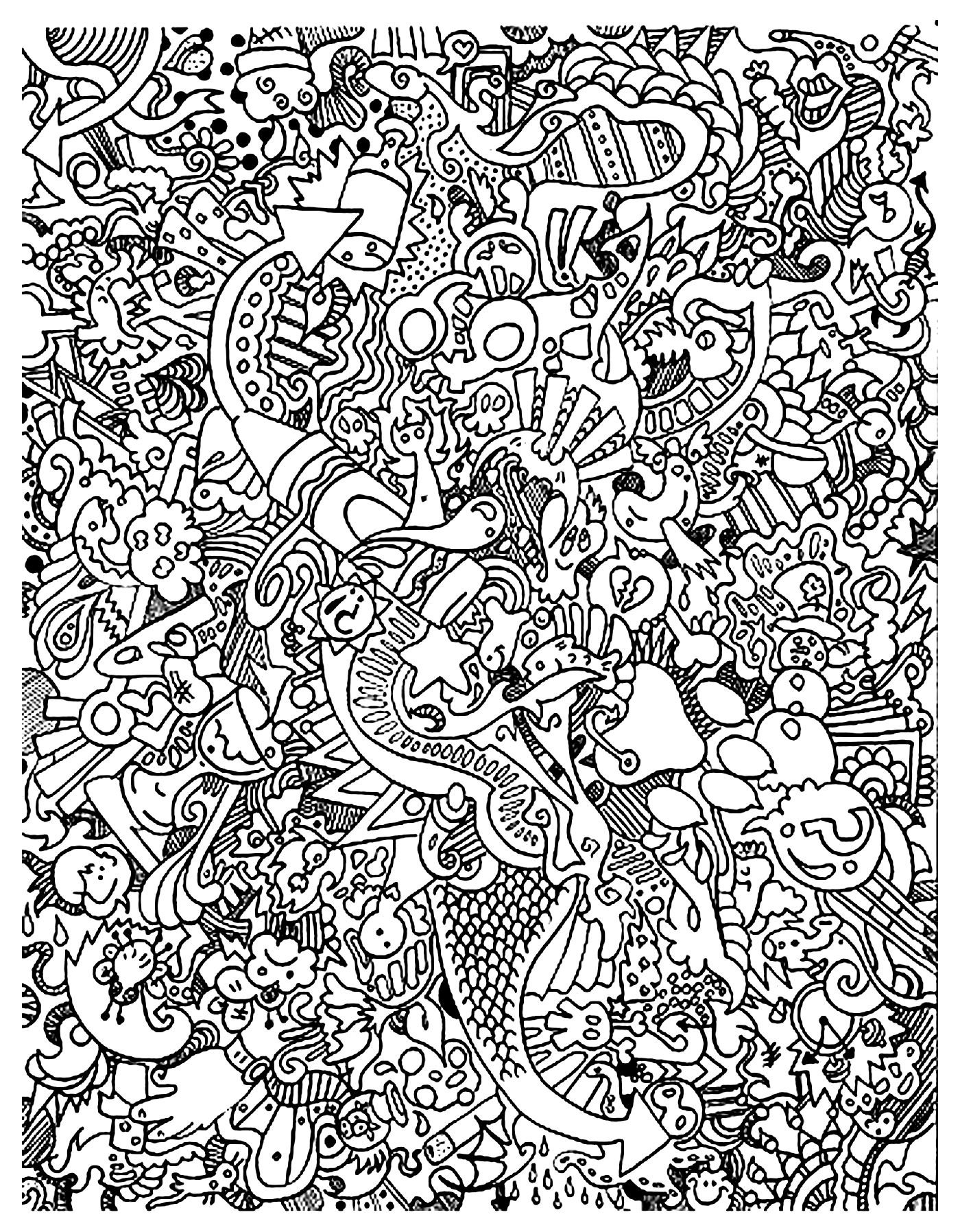doodle art coloring pages pictures