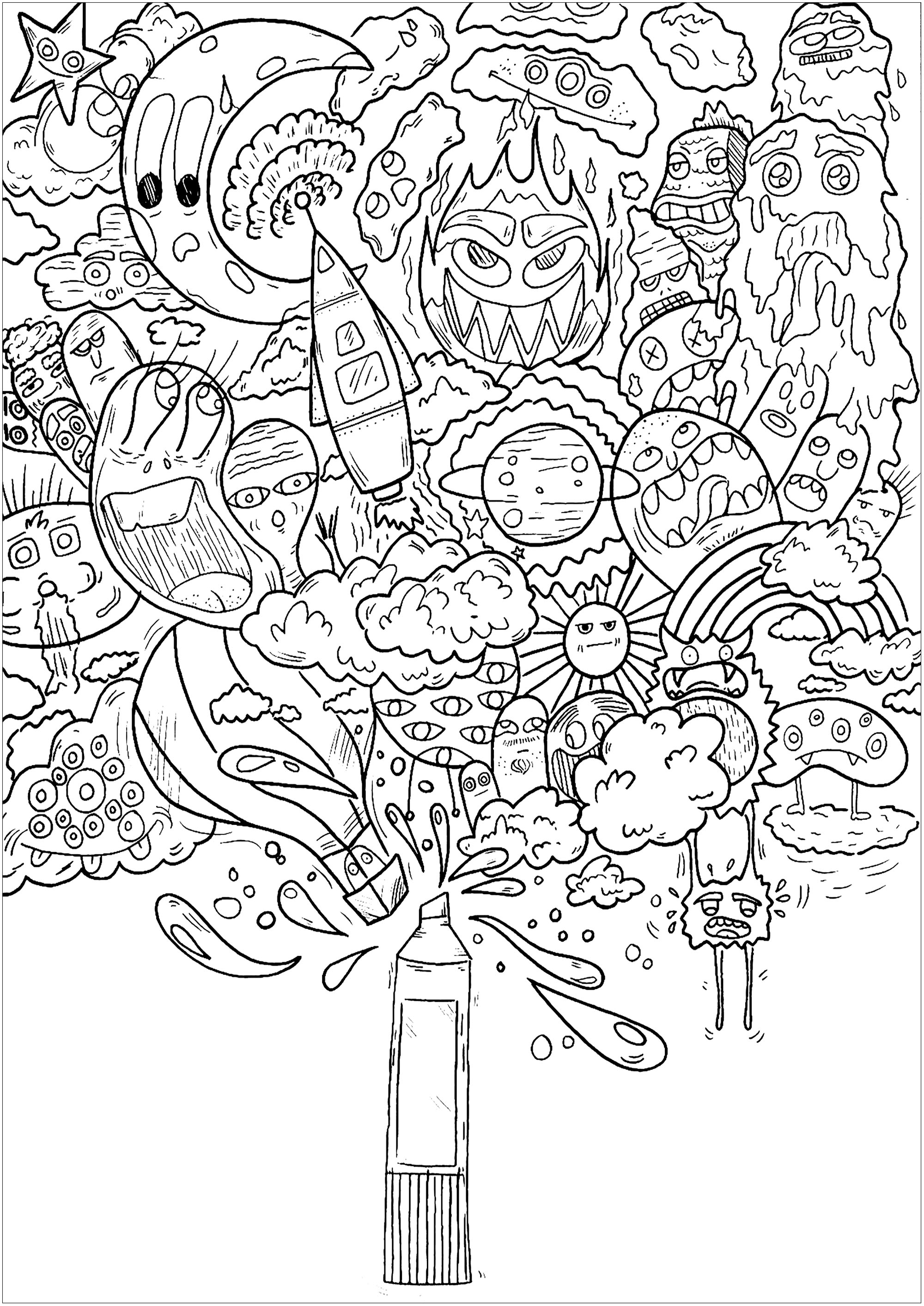 Doodle Coloring Pages Printable