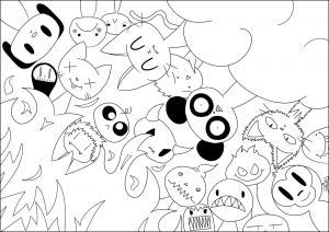 Coloring page doodle art to print