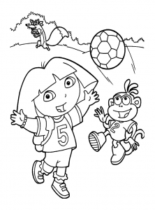 dora the explorer christmas coloring pages
