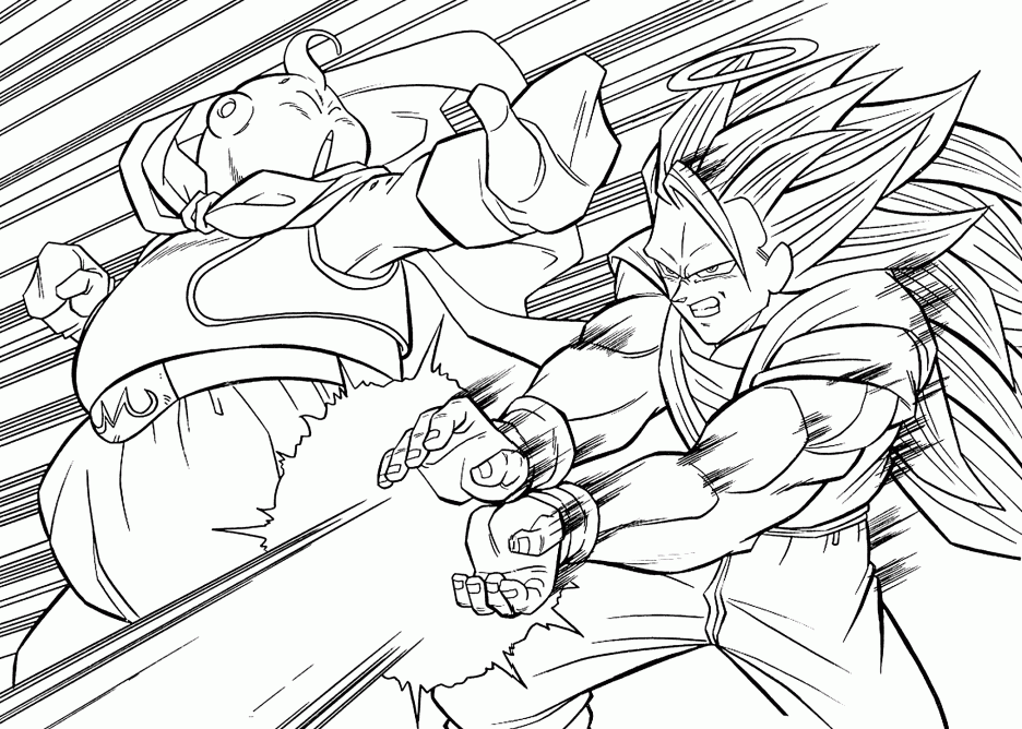 dragon ball z free coloring book pages