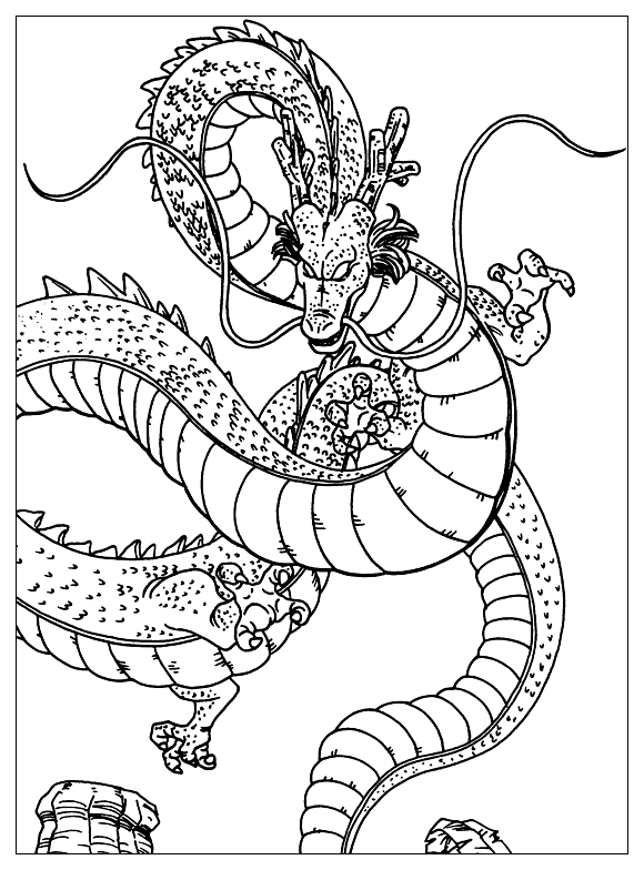 Simple Dragon Ball Z coloring page for children : Shenron