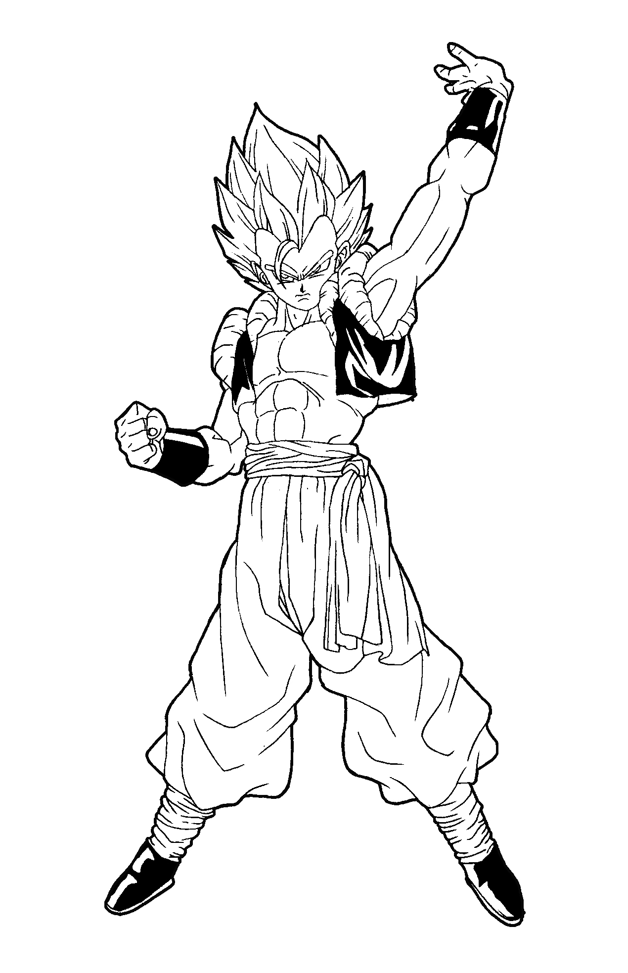 Beautiful Dragon Ball Z coloring page to print and color : Gogeta
