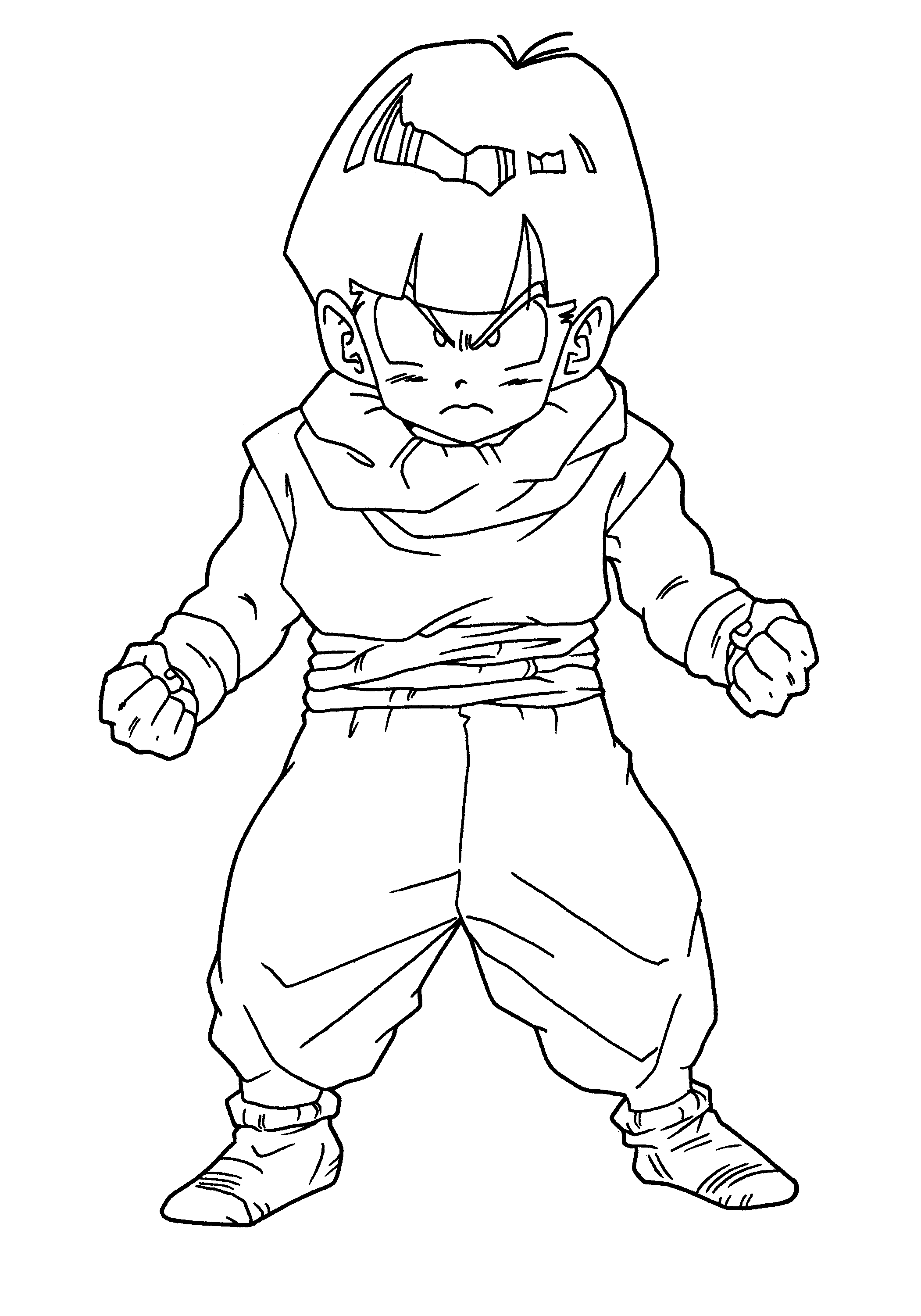 Simple Dragon Ball Z coloring page for kids : Songohan