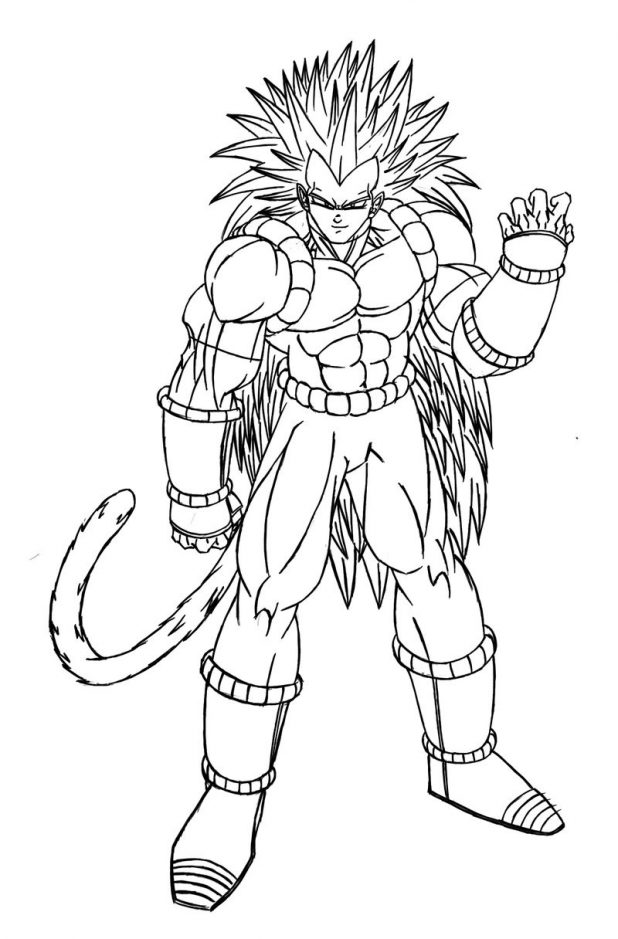Simple Dragon Ball coloring page for kids : Character inspired by Dragonball