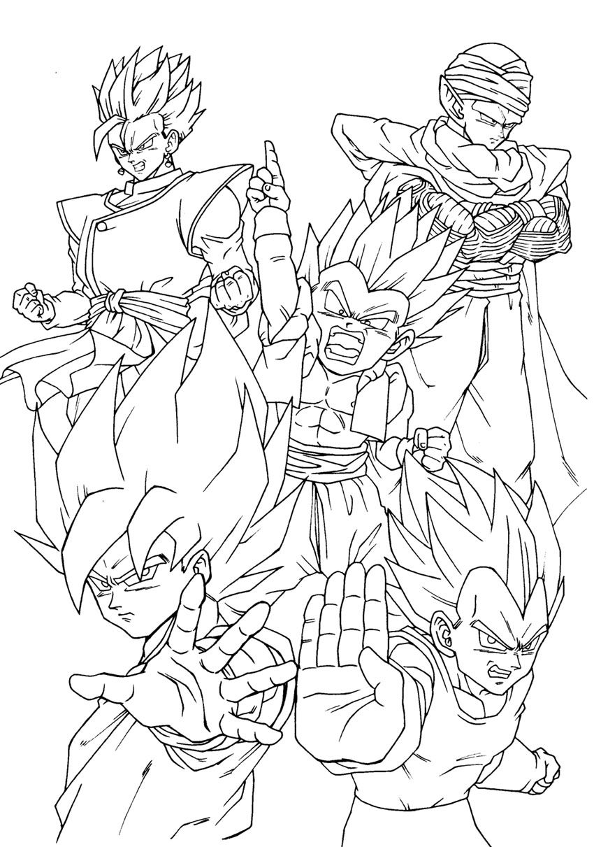 dragon ball z coloring pages gotenks dbz