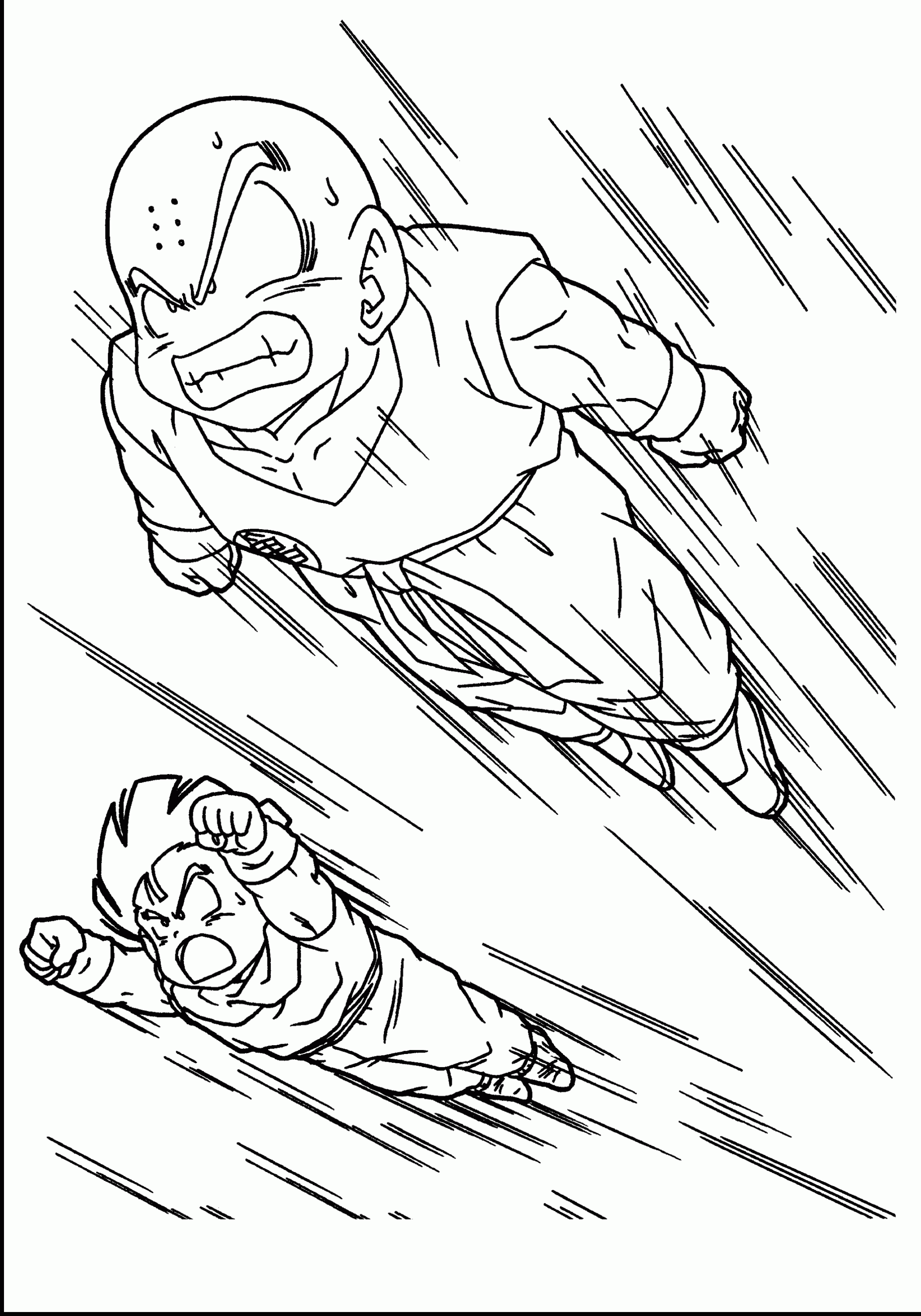 Dragon Ball Z coloring page to download : Krilin and Gohan