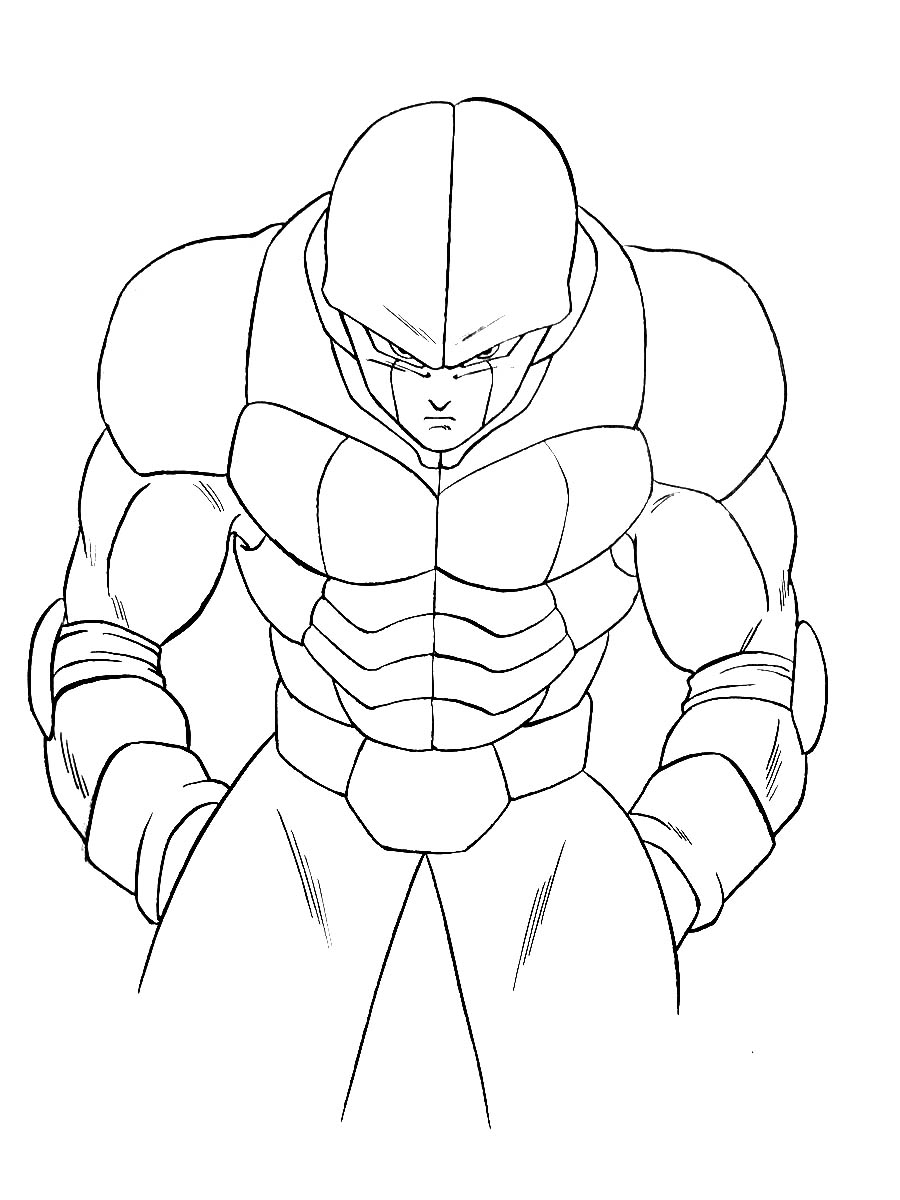 Dragon Ball Super coloring page with few details for kids : Hit, Artist : Celine
