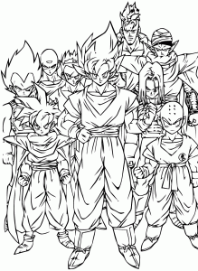 dragon ball z all characters coloring pages