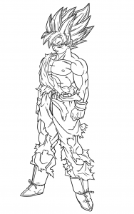 Son Goku Attack Coloring Pages - Free Printable Coloring Pages