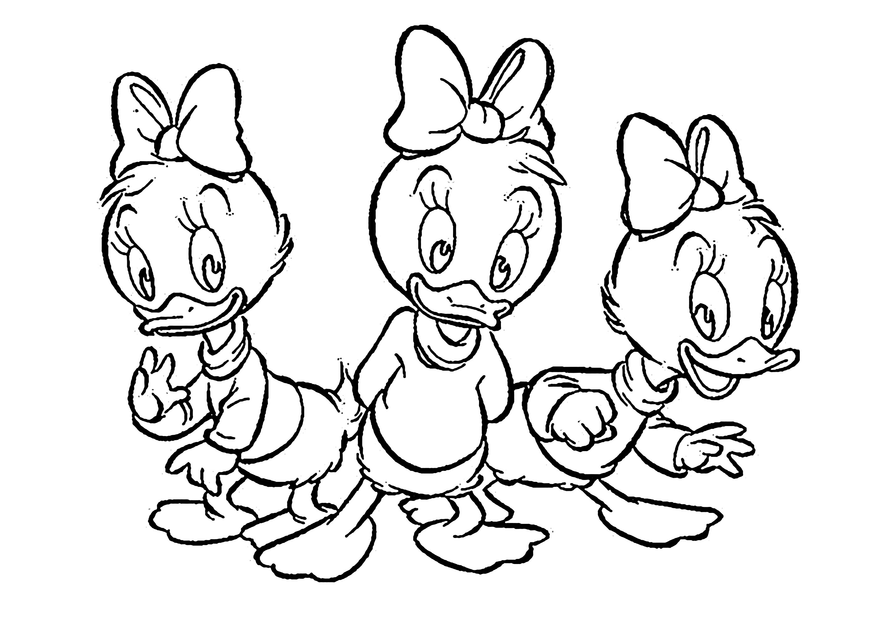 Three drawings to color of Zaza - DuckTales Coloring Pages for Kids