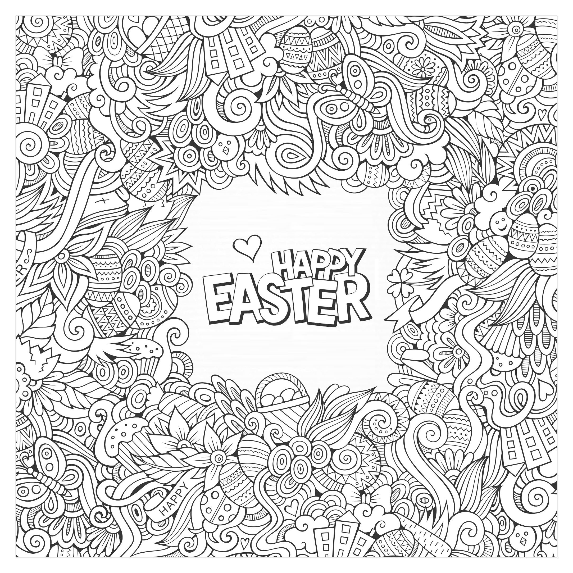 Easter Doodle - Easter Kids Coloring Pages