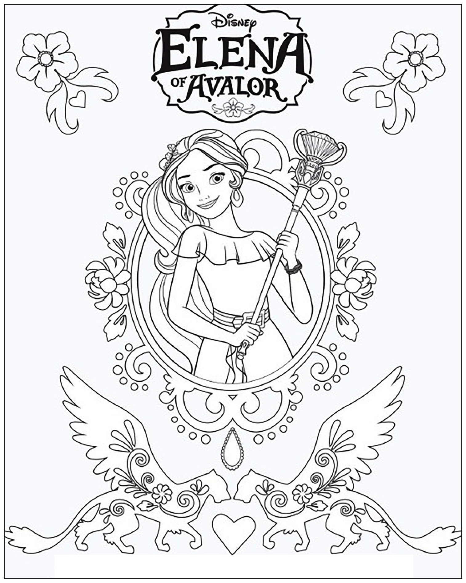 Elena avalor to color for children - Elena Avalor Kids Coloring Pages