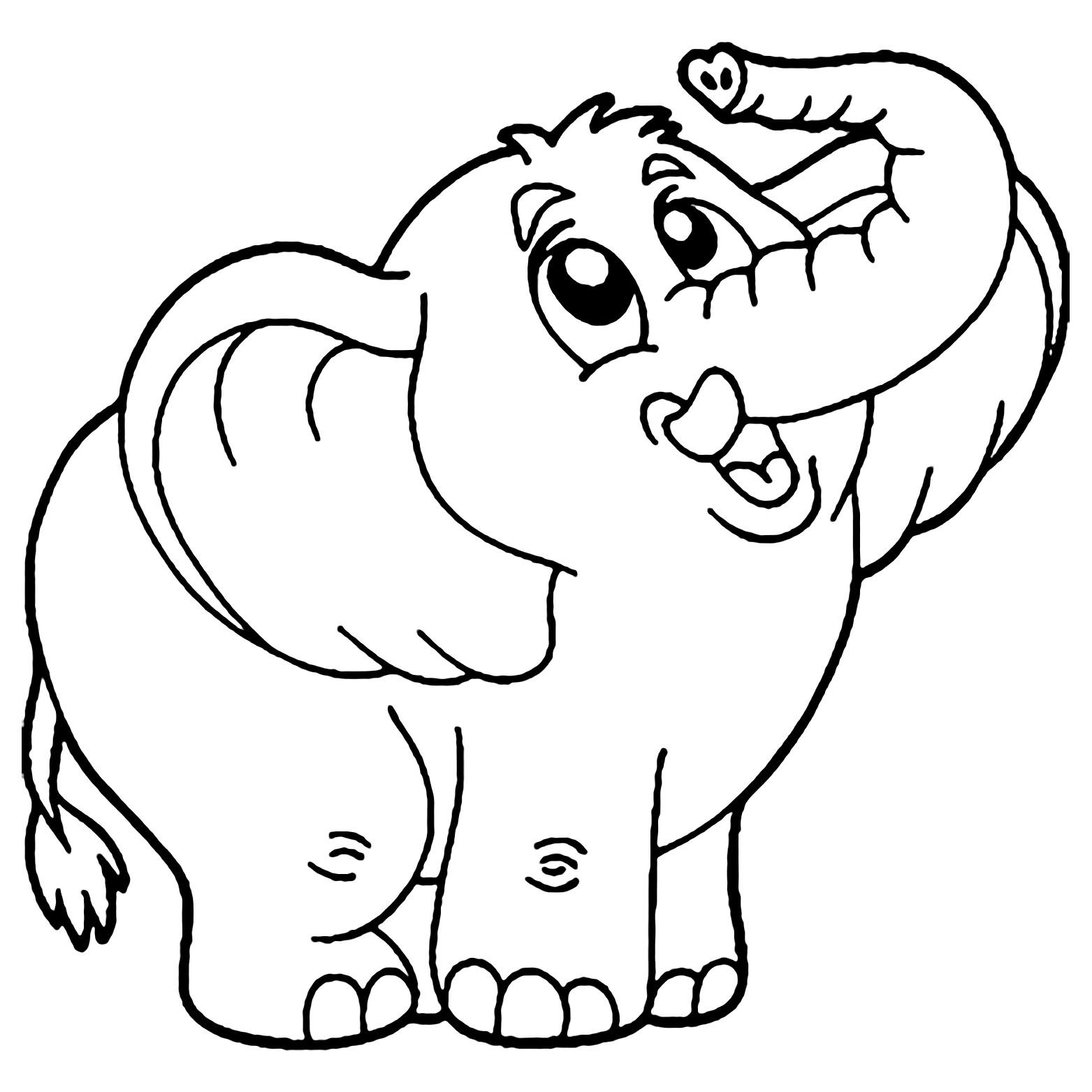 Download Coloring Pages For Kids Elephant : Color this friendly ...