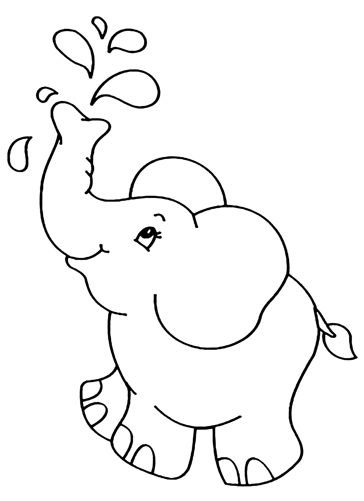 Elephant drawing to print and color