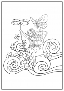 Anime fairy coloring page - Coloringcrew.com