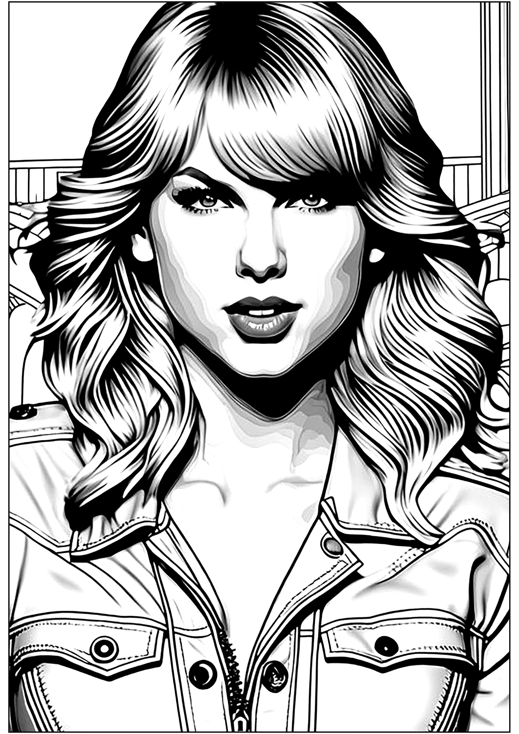 Taylor Swift coloring page - Famous singers Kids Coloring Pages