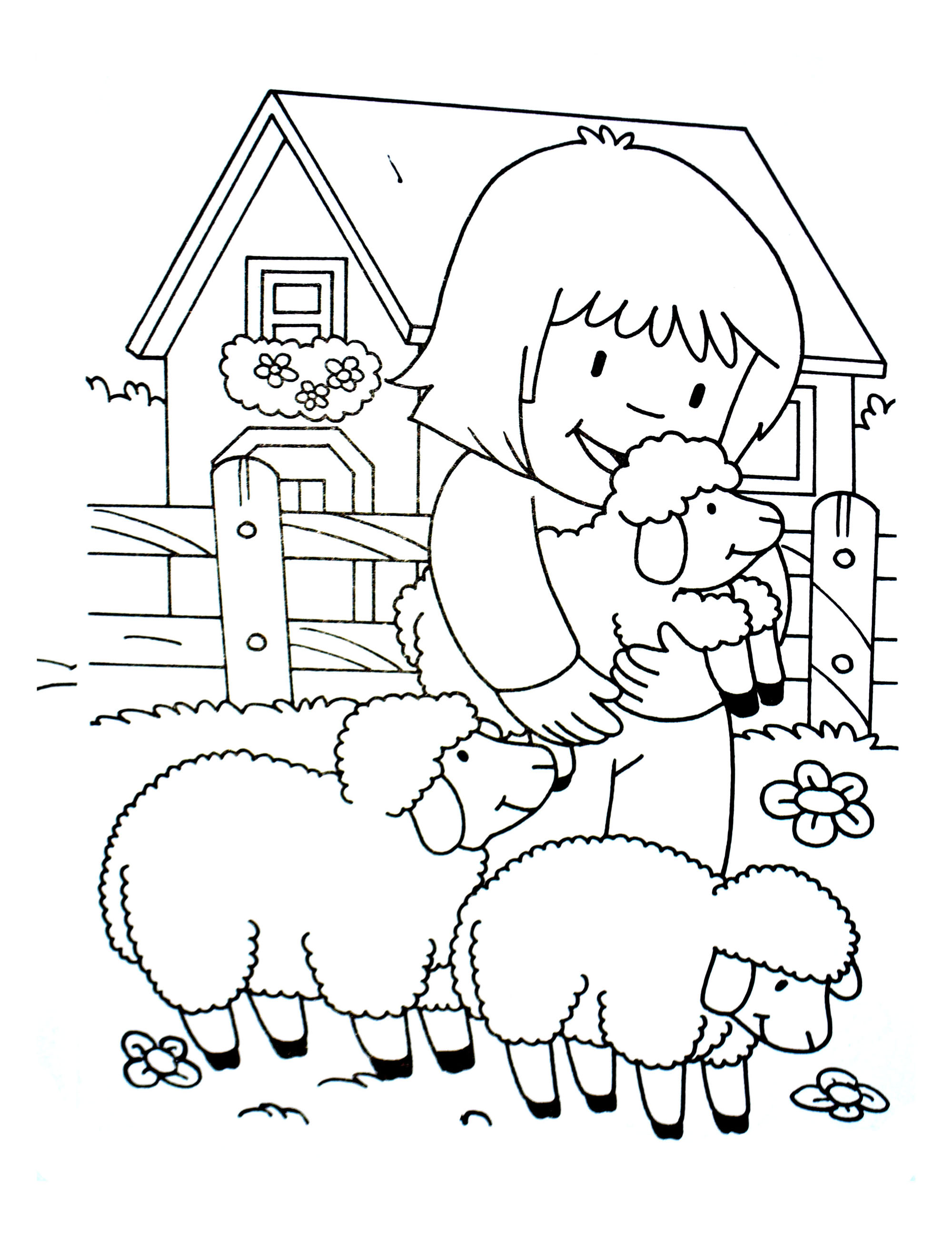 farm house coloring page