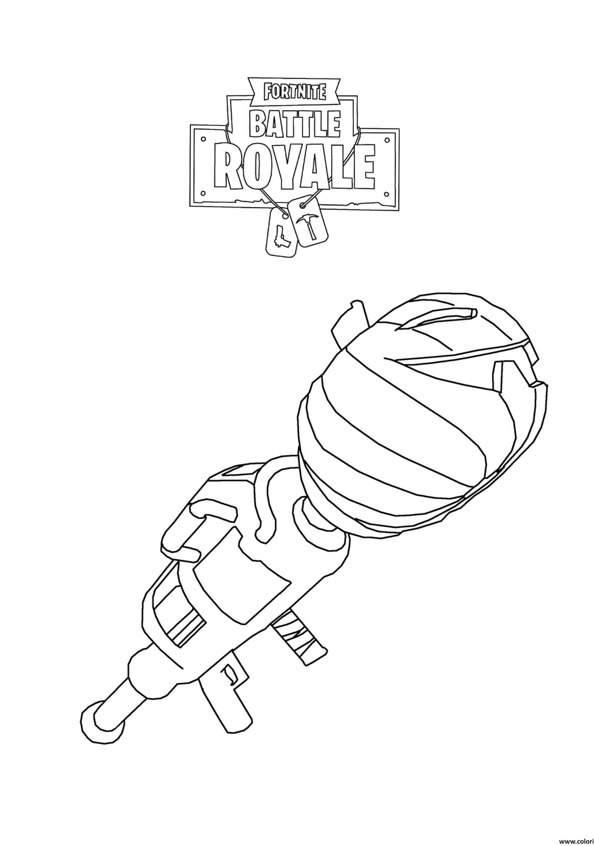Fortnite : Rocket Launcher - Battle Royale Coloring Pages