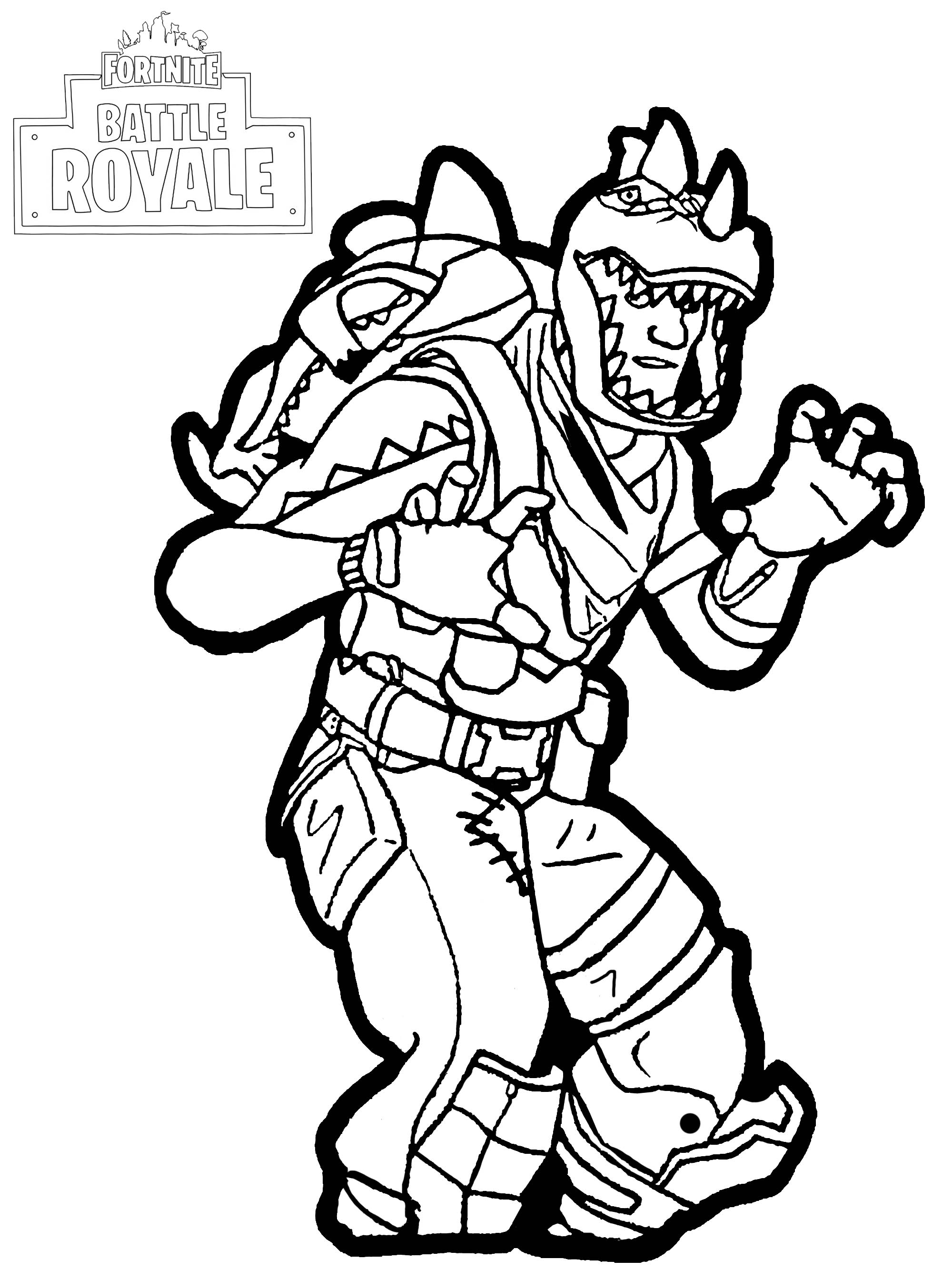 Battle Royale : Rex - Fortnite Battle Royale Kids Coloring Pages