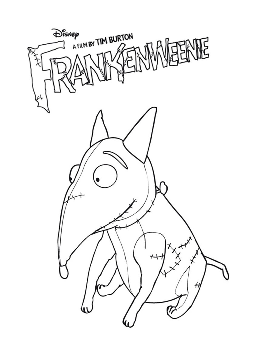 Frankenweenie coloring pages for kids - Frankenweenie Kids Coloring Pages