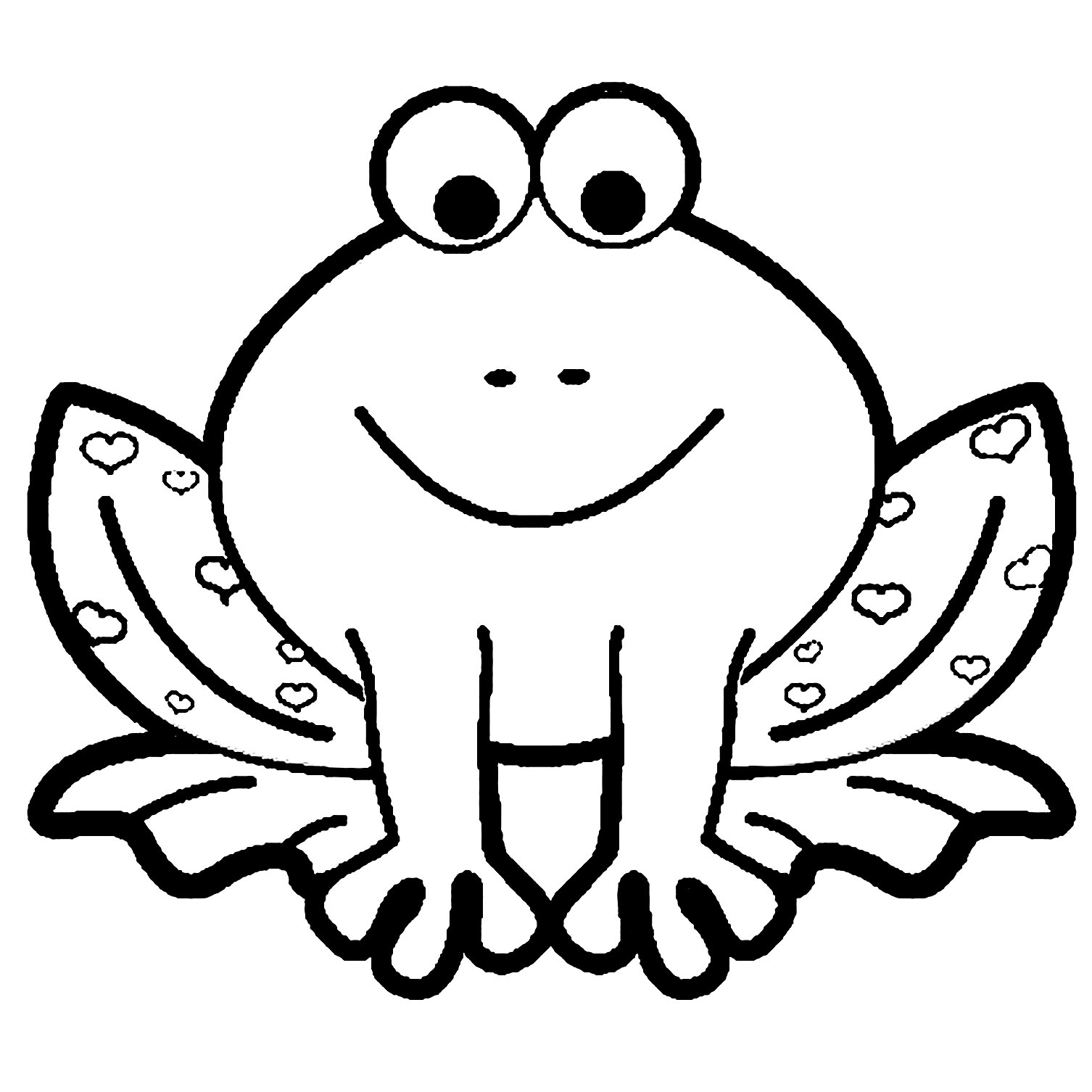 Free Frog Coloring ‡ Hearts to Print 7349 free frog coloring. - Frogs ...