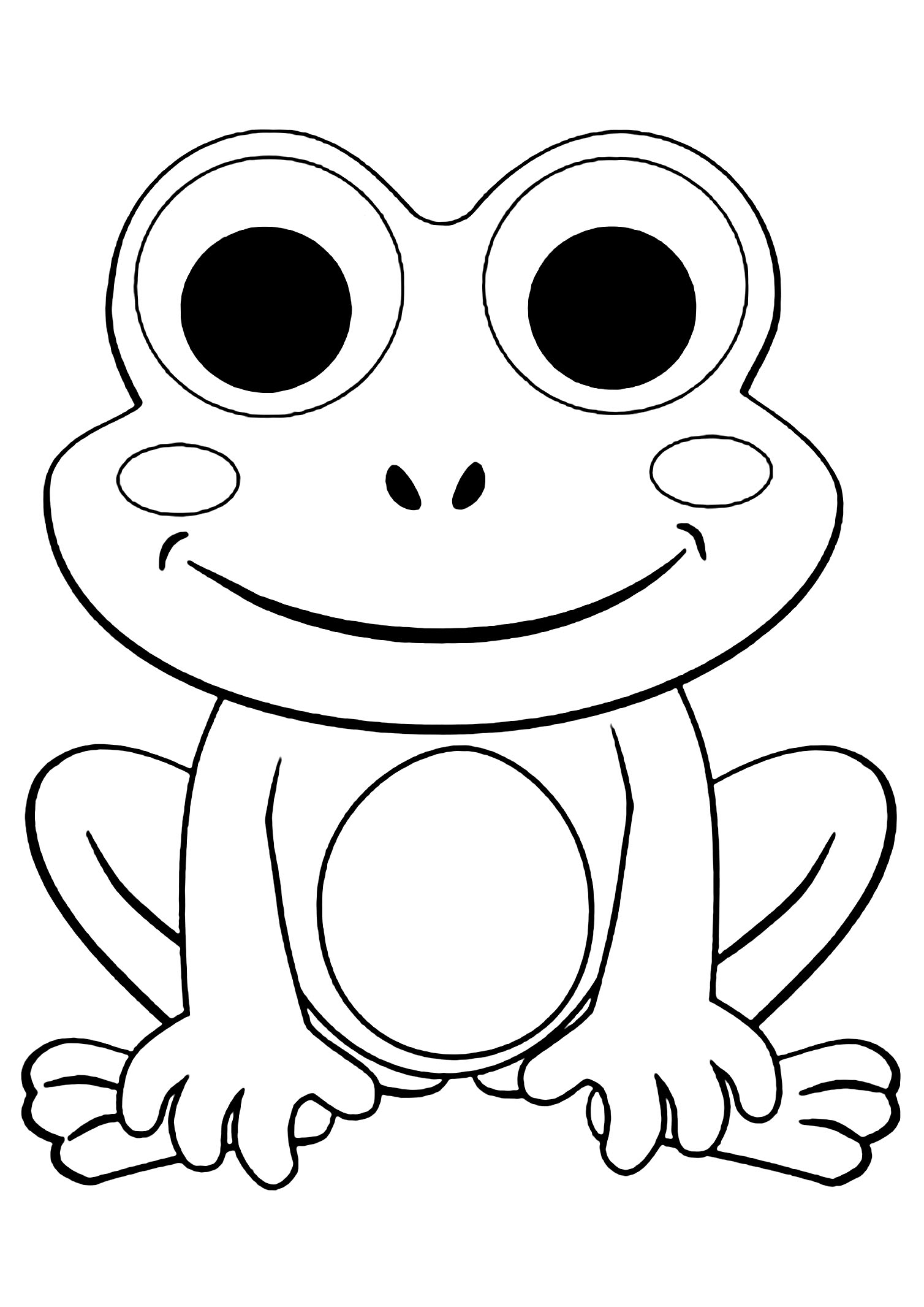 Frog coloring pages Drawing style of a lonely frog to color - Frogs ...