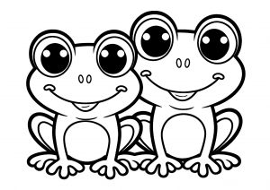 Coloring page frogs to color for kids