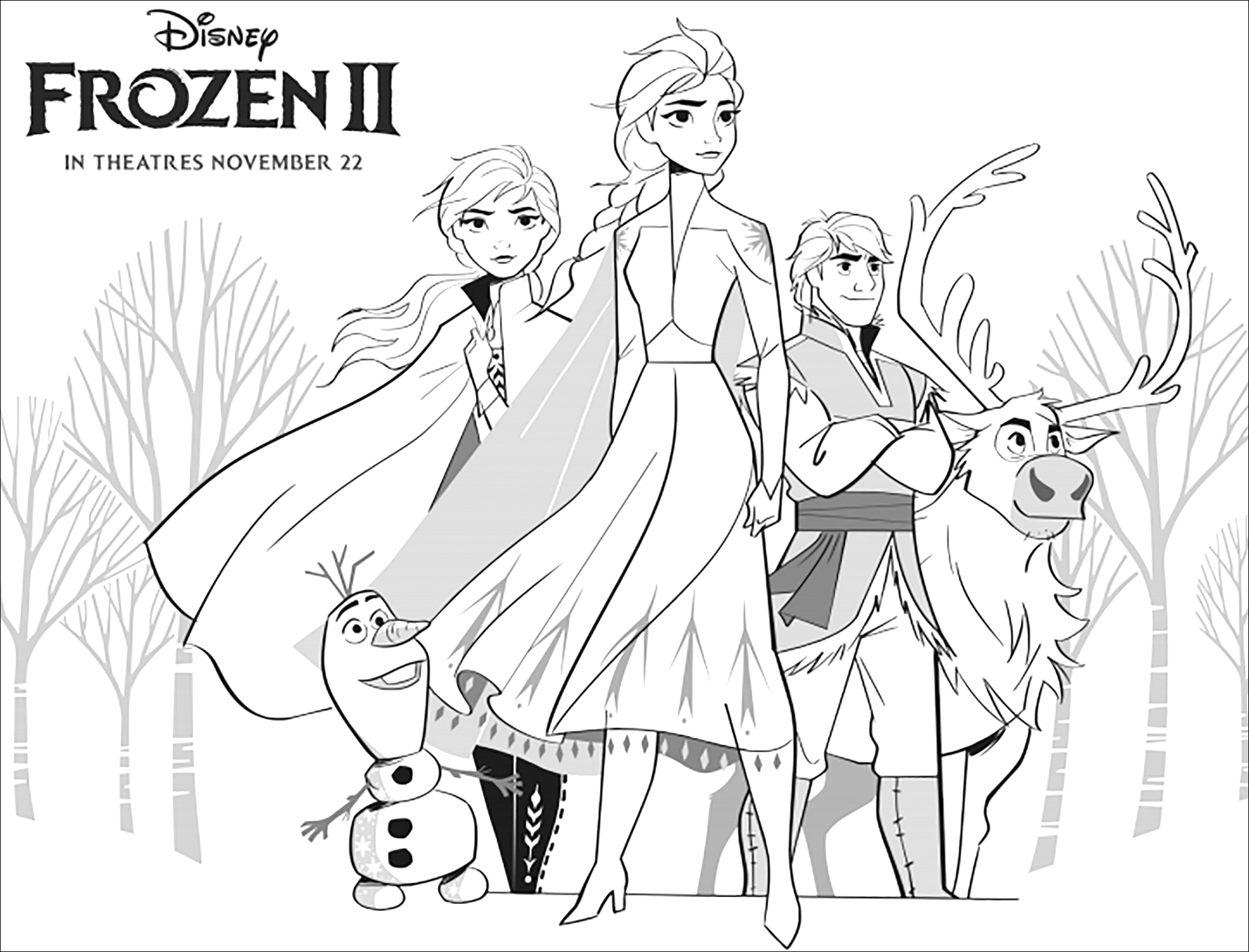 frozen 2 elsa anna olaf sven kristoff frozen 2 kids coloring pages