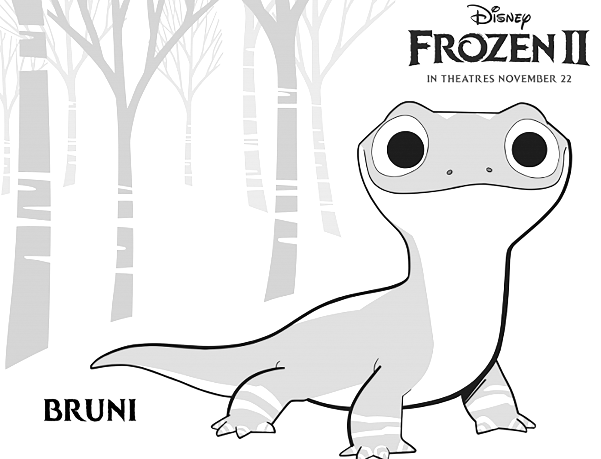 Download Frozen 2 : Bruni - Frozen 2 Kids Coloring Pages