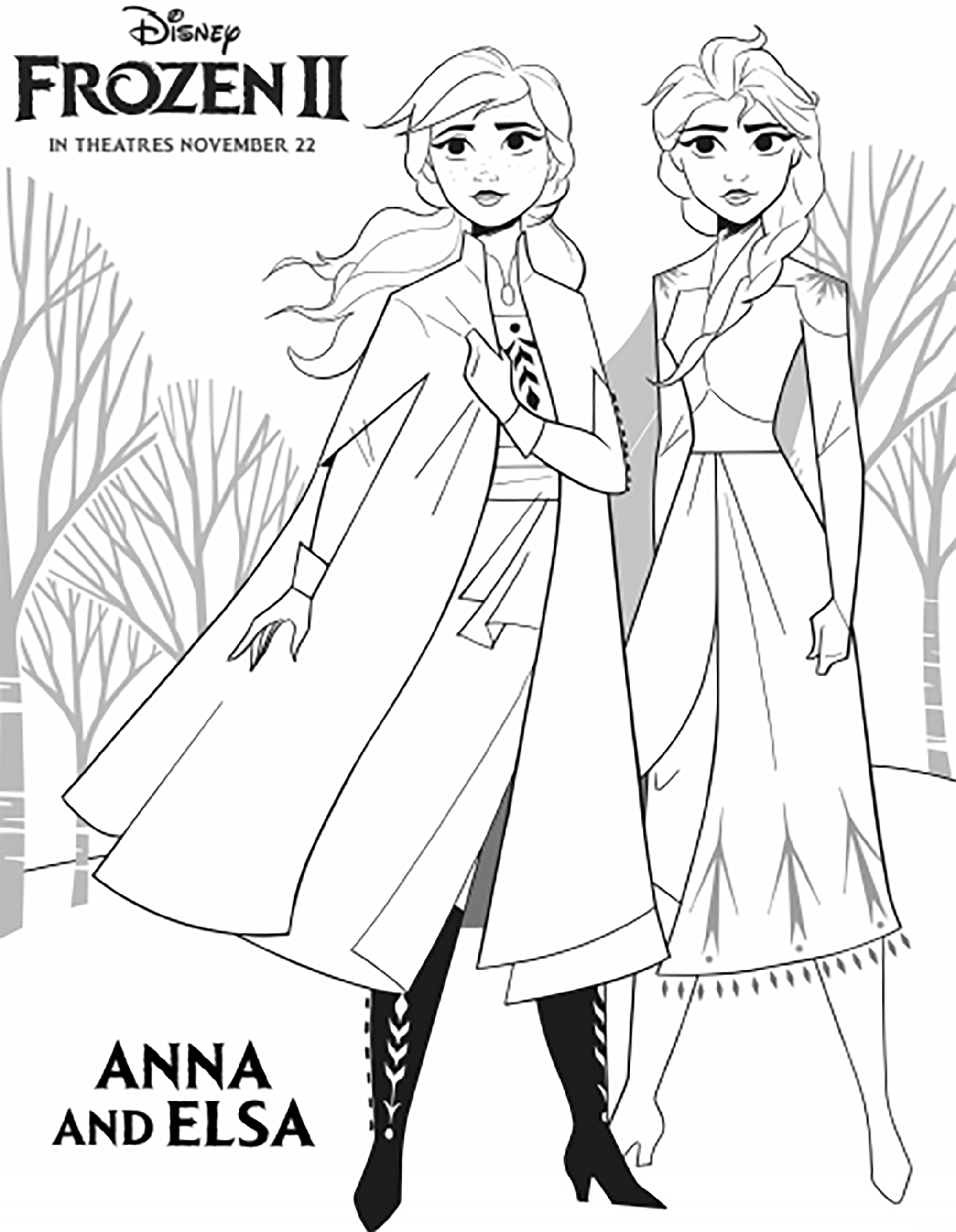 Frozen 2 Anna And Elsa Frozen 2 Kids Coloring Pages