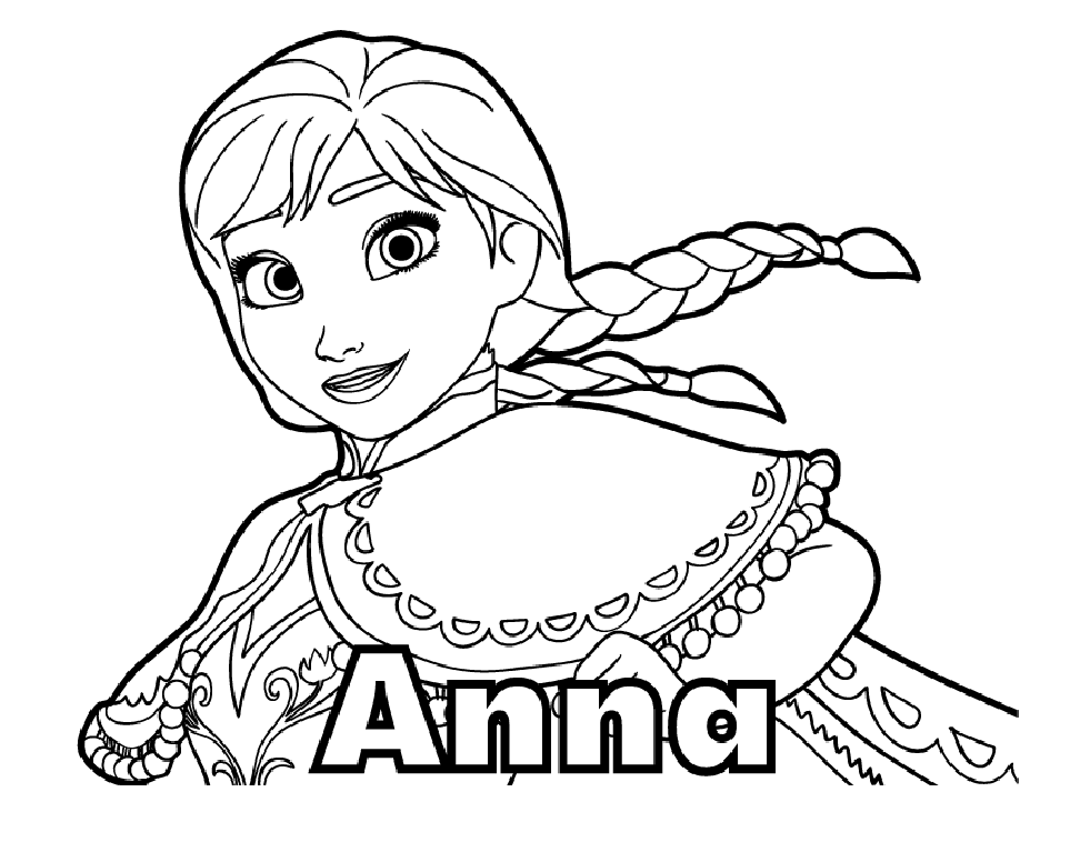 Frozen coloring page to print and color : Anna