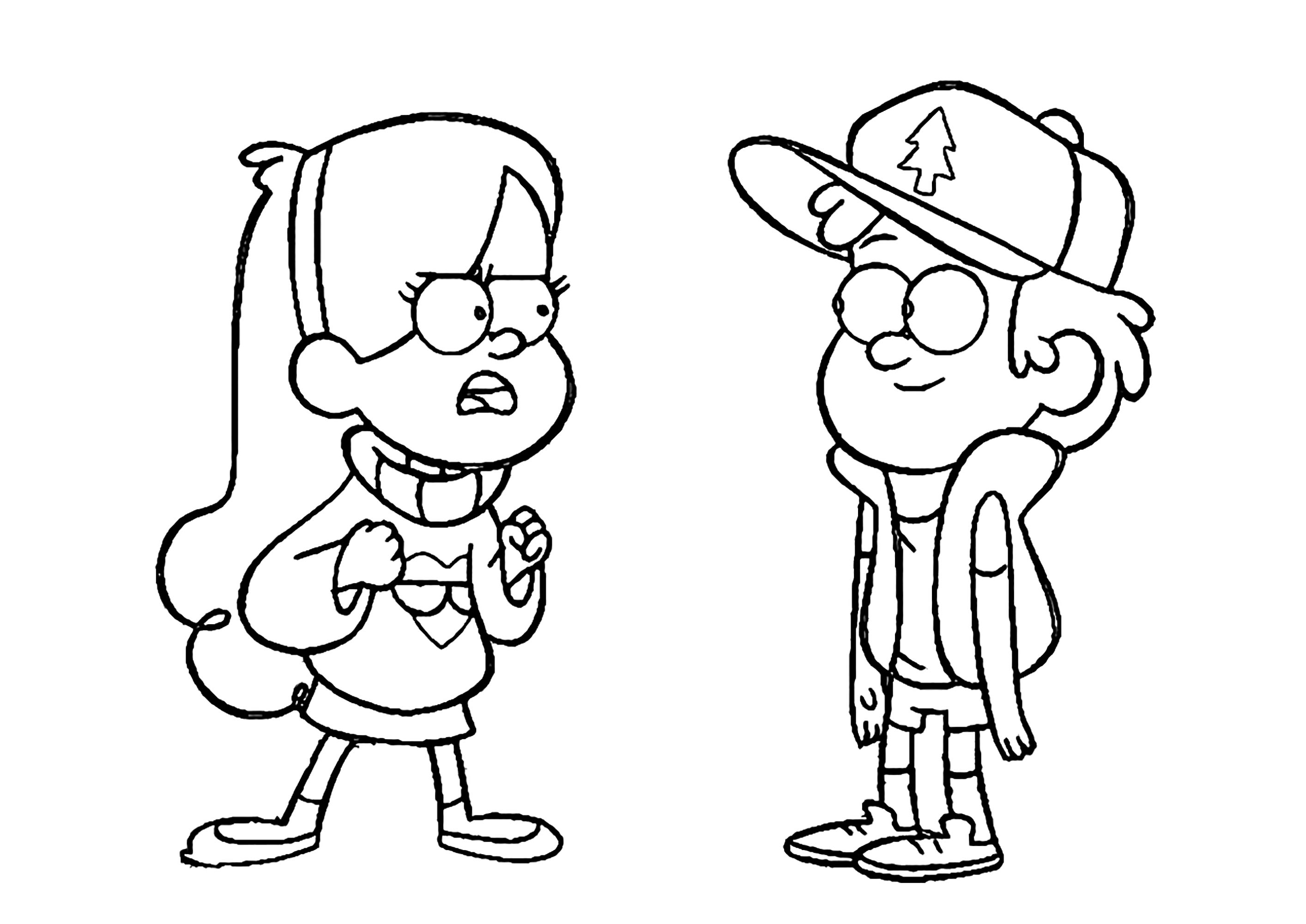 Mabel angry with Didder - Gravity Falls Coloring Pages for Kids