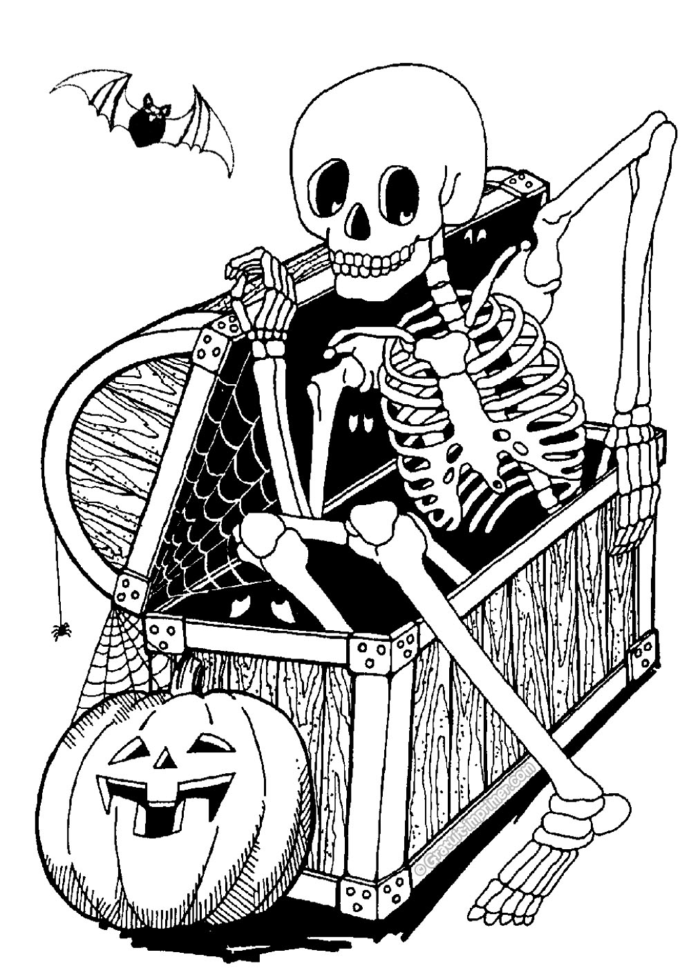 skeleton-in-a-trunk-halloween-kids-coloring-pages
