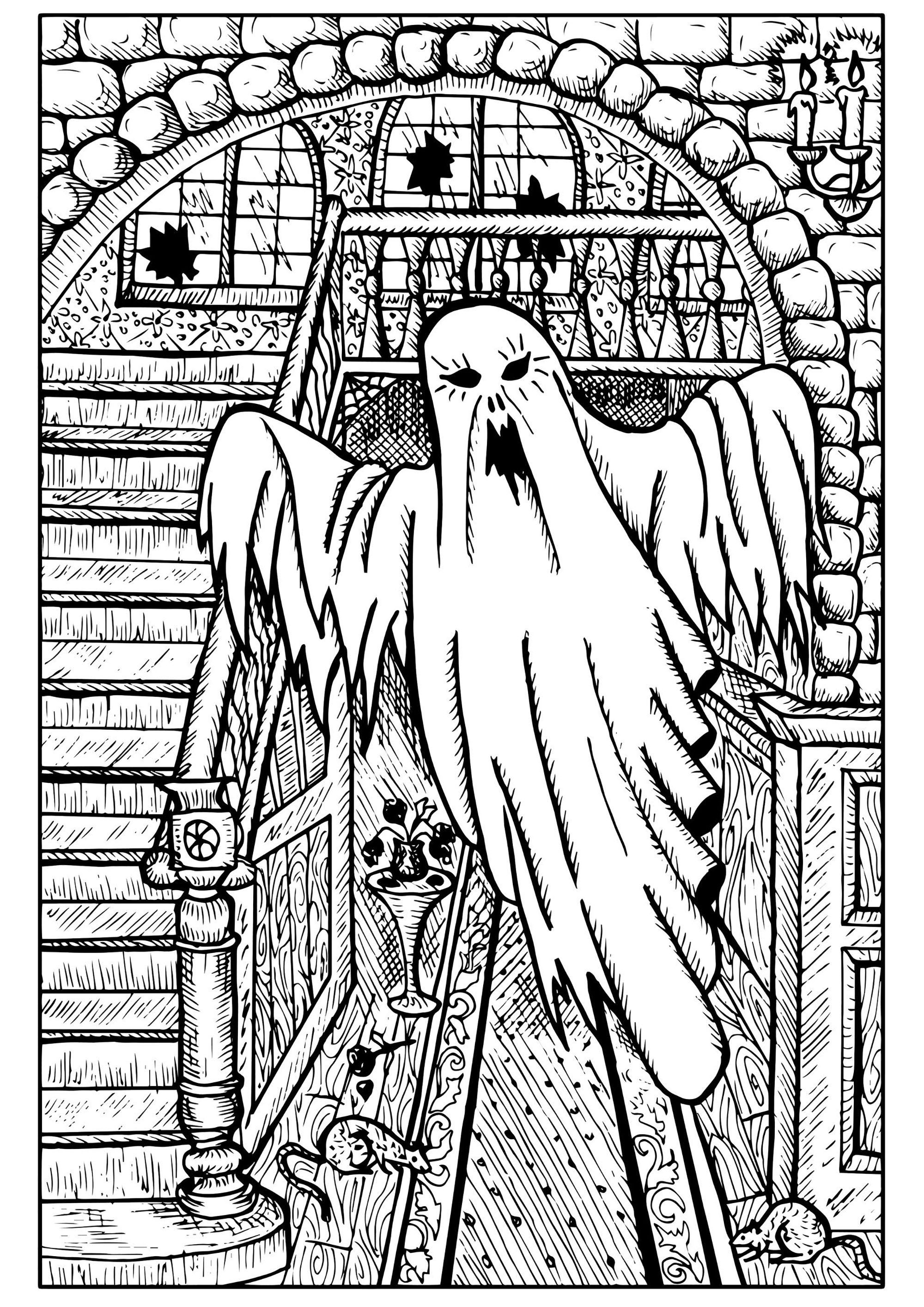 Halloween ghost - Halloween Kids Coloring Pages