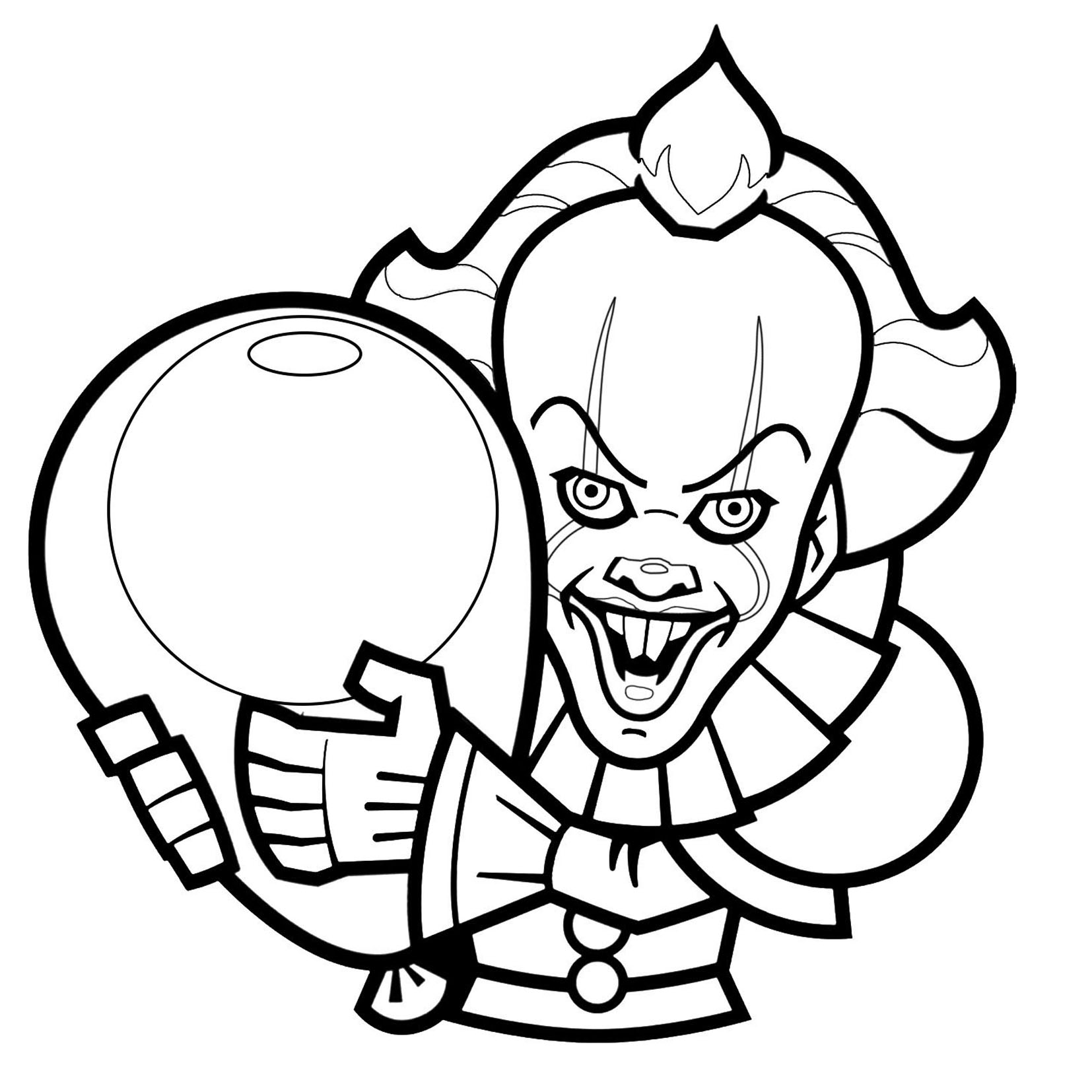 Clown Of It - Version - 1 - Halloween Kids Coloring Pages