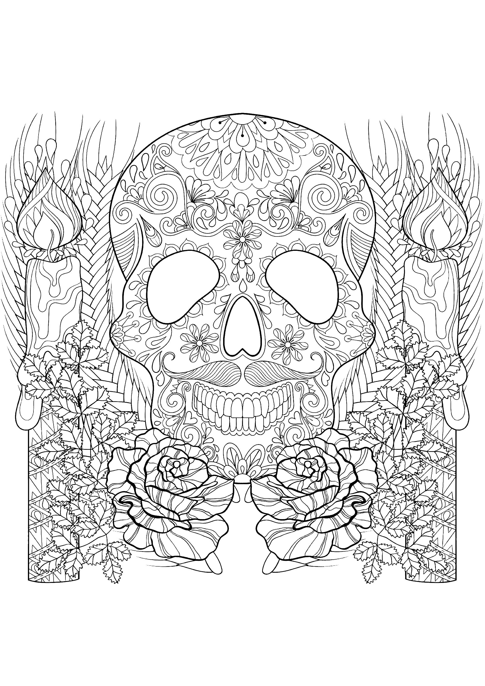 halloween skull coloring pages to print