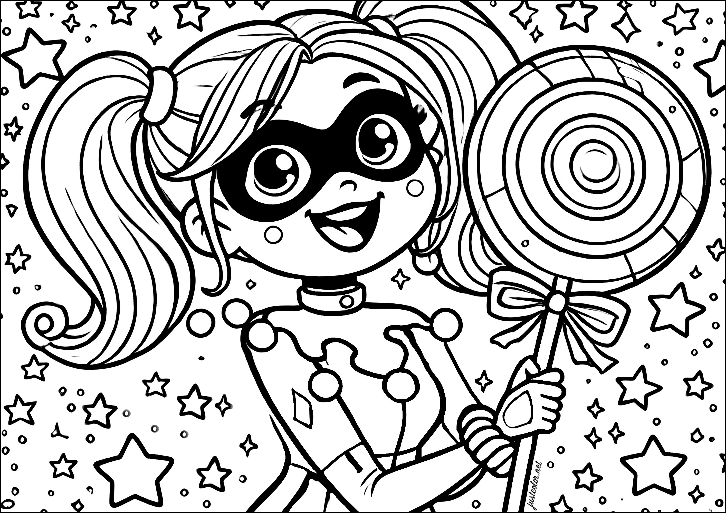 harley quinn coloring page