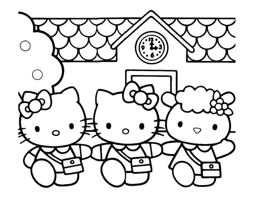 hello kitty fall coloring pages