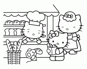 hello kitty spring coloring pages