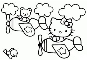 birthday hello kitty coloring pages