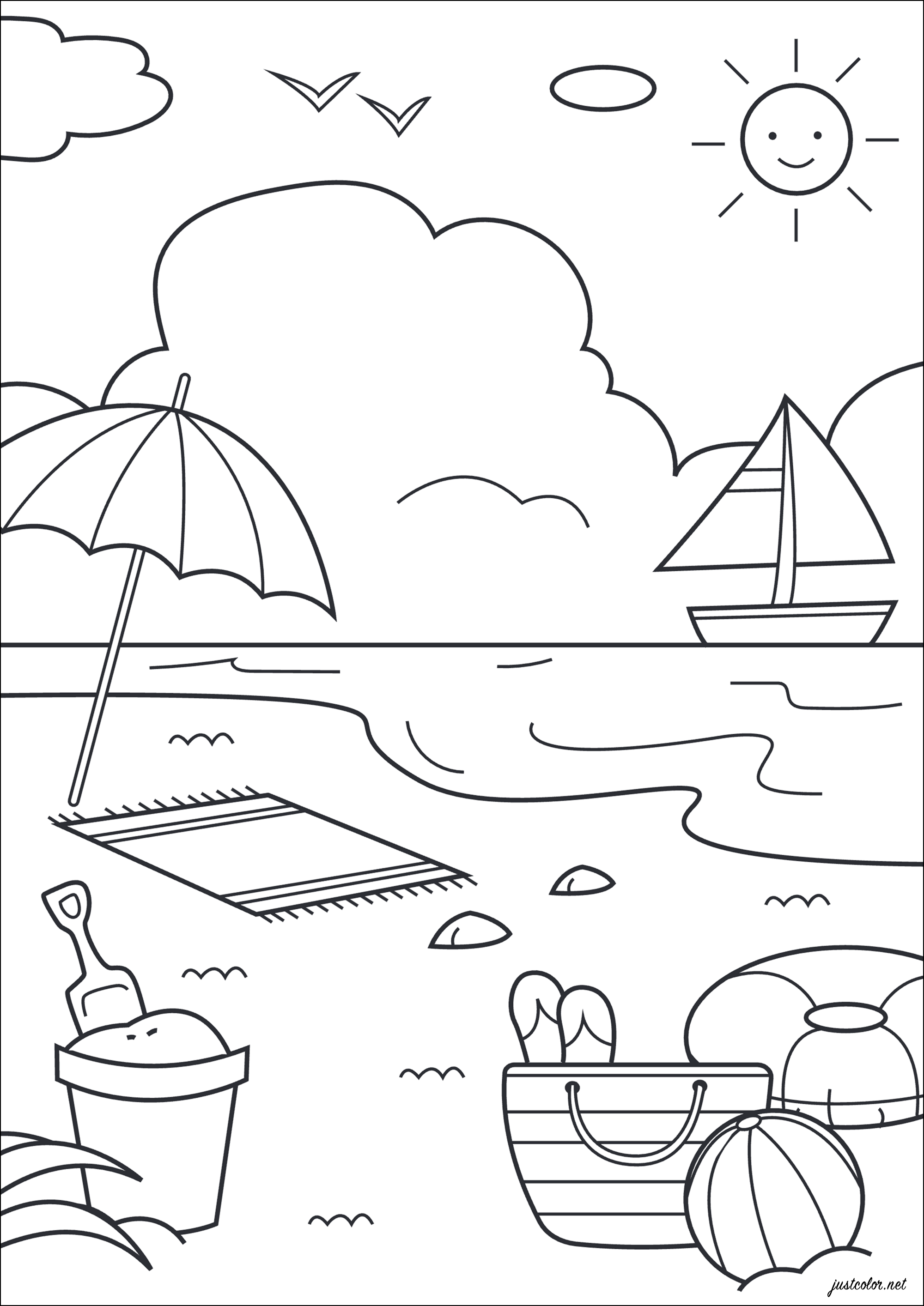 The beach, the sea, the vacations! - Holiday and Travel Coloring Pages ...