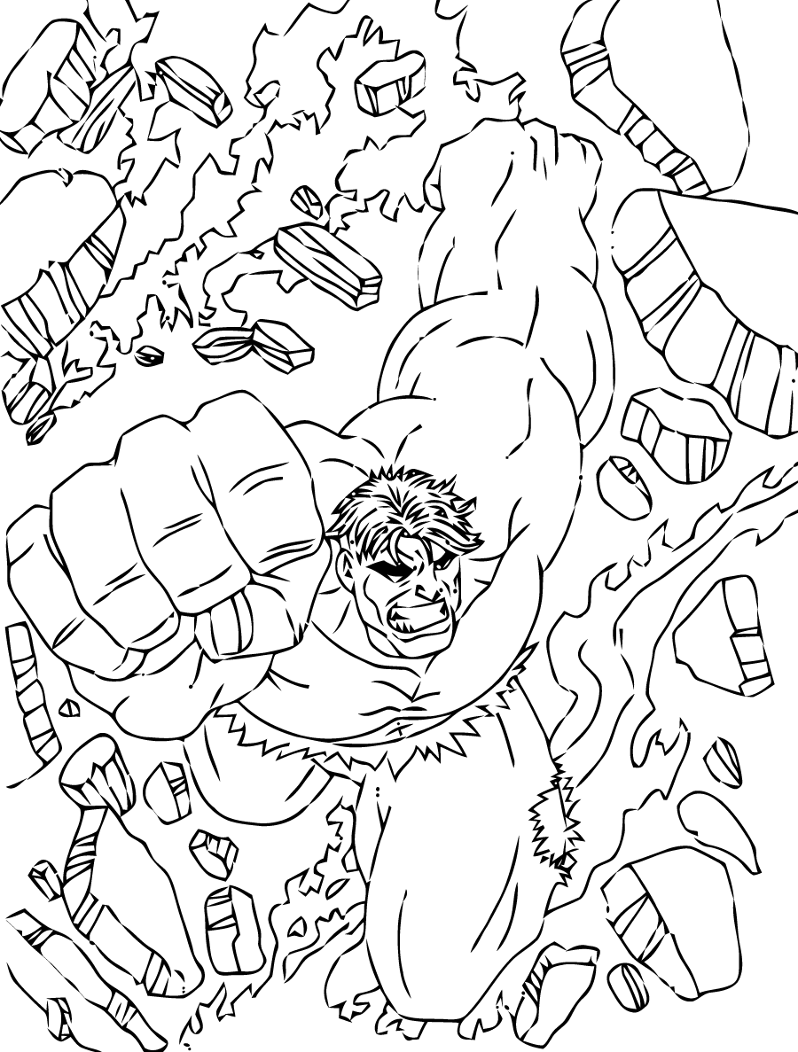 Hulk Face Coloring Pages
