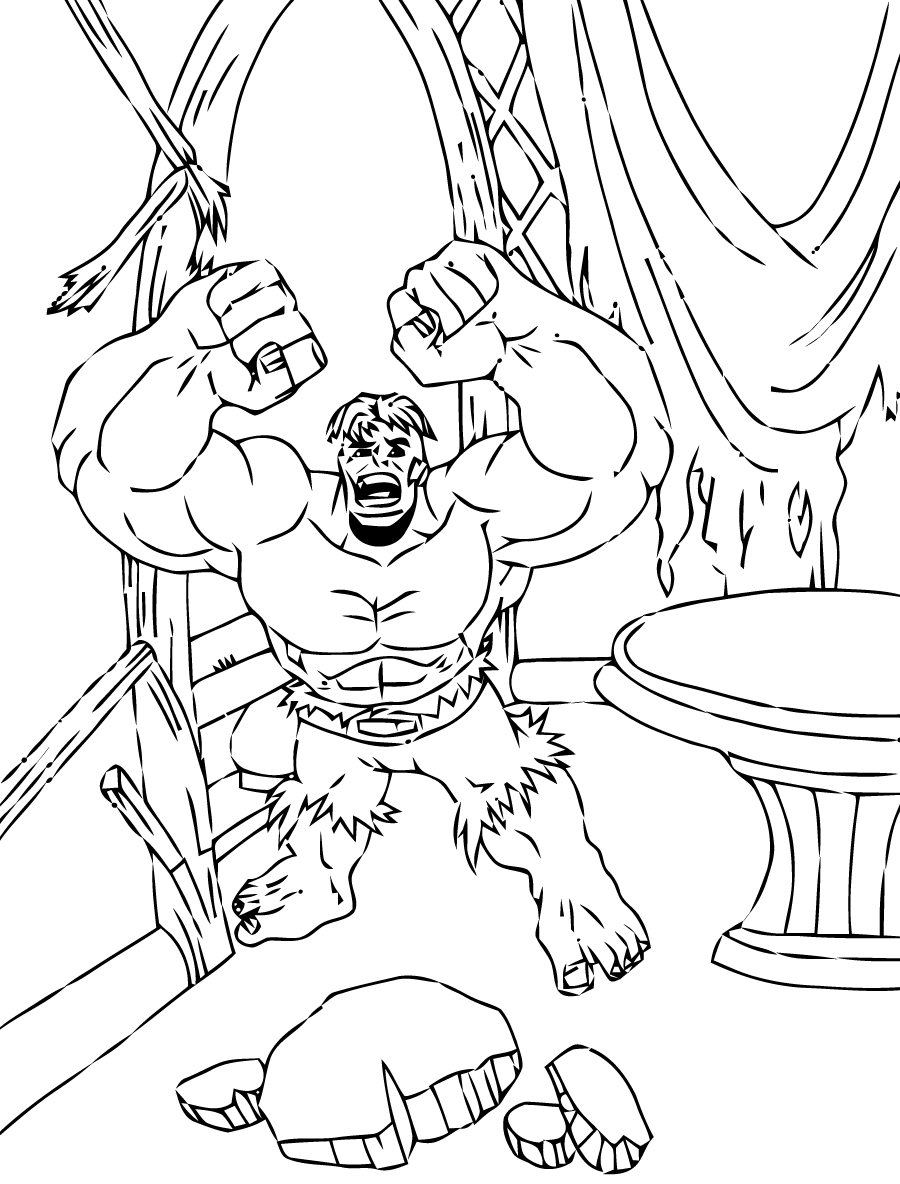 Free Hulk drawing to print and color - Hulk Kids Coloring Pages